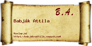Babják Attila névjegykártya