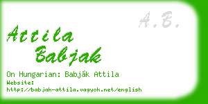 attila babjak business card